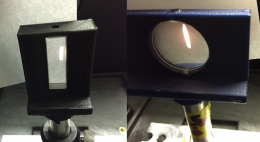  Beam of monochromator right after NLaK (left) and Fused Silica (right) samples.